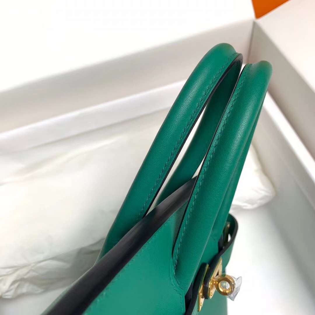 Hermes Birkin 25CM Swift Leather Handbag Green